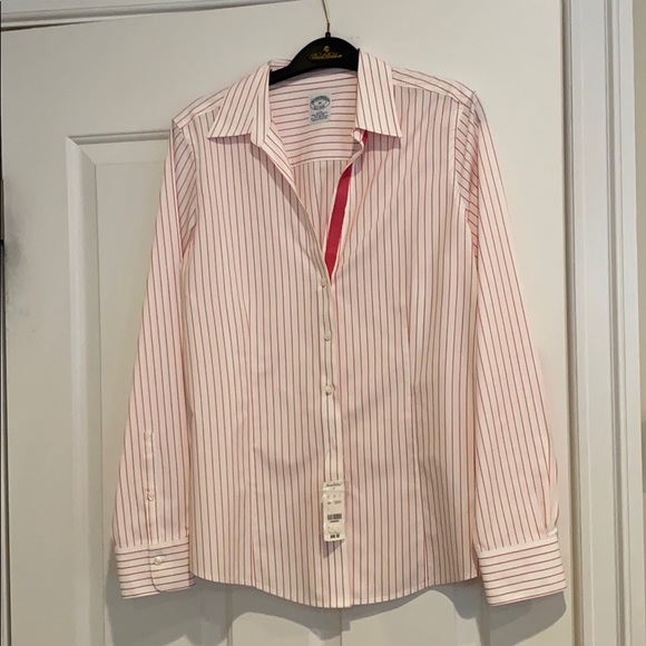 Brooks Brothers Pink & White Striped Button Down - Picture 1 of 4